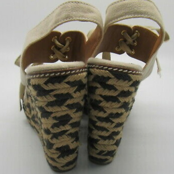 Ines Espadrille Wedge: Women Tory Burch Beige Linley High Wedge Espadrilles